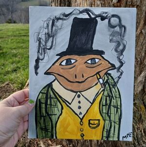 Frog In Top Hat Painting